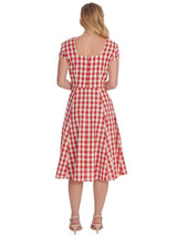 Vintage 50s Style Red Gingham Sweetheart Dress