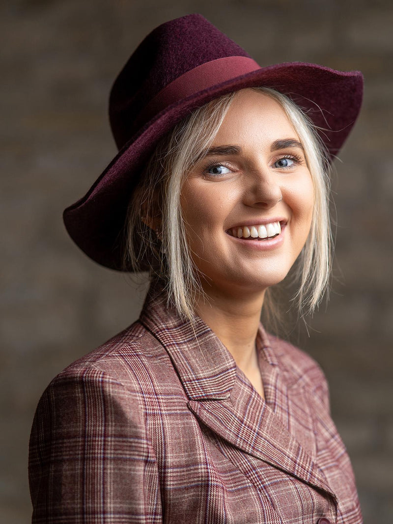 Burgundy 1940s Vintage Look Women's Fedora