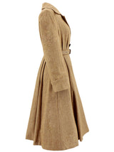 1940s Vintage Style Promenade Coat in Camel Brown