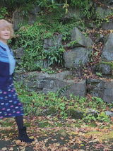 1940s Style Pure Wool Fairisle Cardigan in Navy Blue