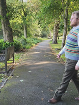 Vintage Style Shetland Wool Fair Isle Vest in Rupert Green