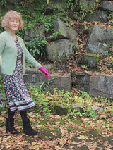 1940s Style Pure Wool Fairisle Cardigan in Jade Green