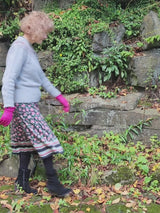 Fairisle 40s Style Pure Wool Jumper in Pewter Grey