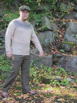 Scottish Wool Fairisle Crewneck Jumper in Tusk Beige