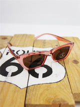 Retro Narrow Square Cat eye Pink Sunglasses