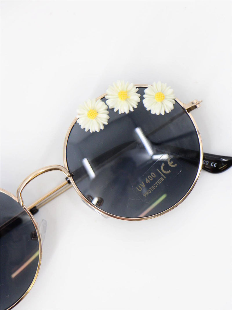 Daisy Trim Round Retro Sunglasses