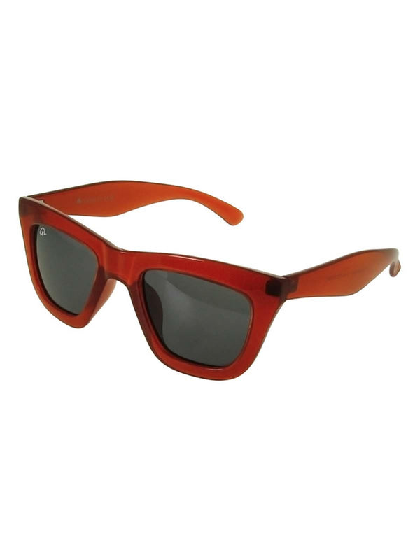 Thick Red Frame Retro Vintage Look Sunglasses