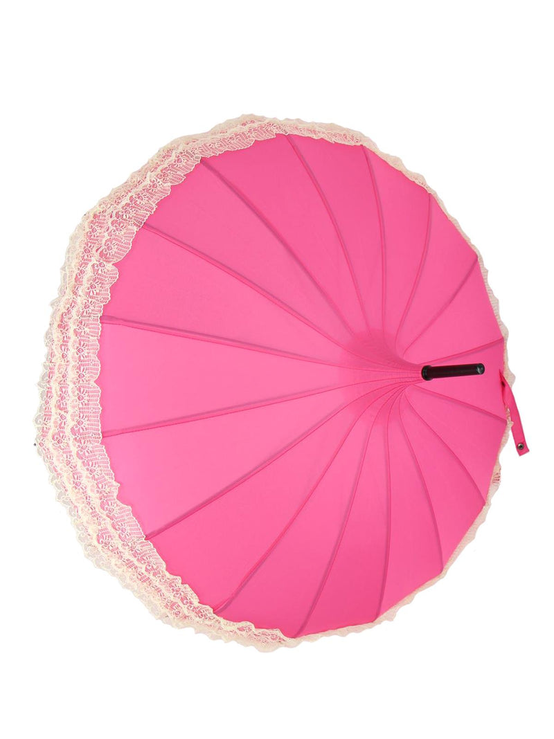 Pink & Lace Pagoda Style Parasol Umbrella