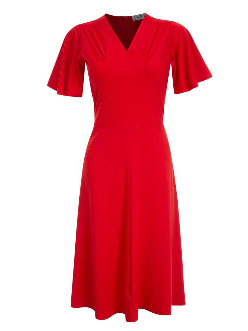 1940s Vintage Palais Swing Dress in Ribbon Red