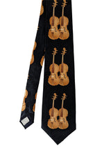 True Vintage Twin Violins Design Novelty Tie