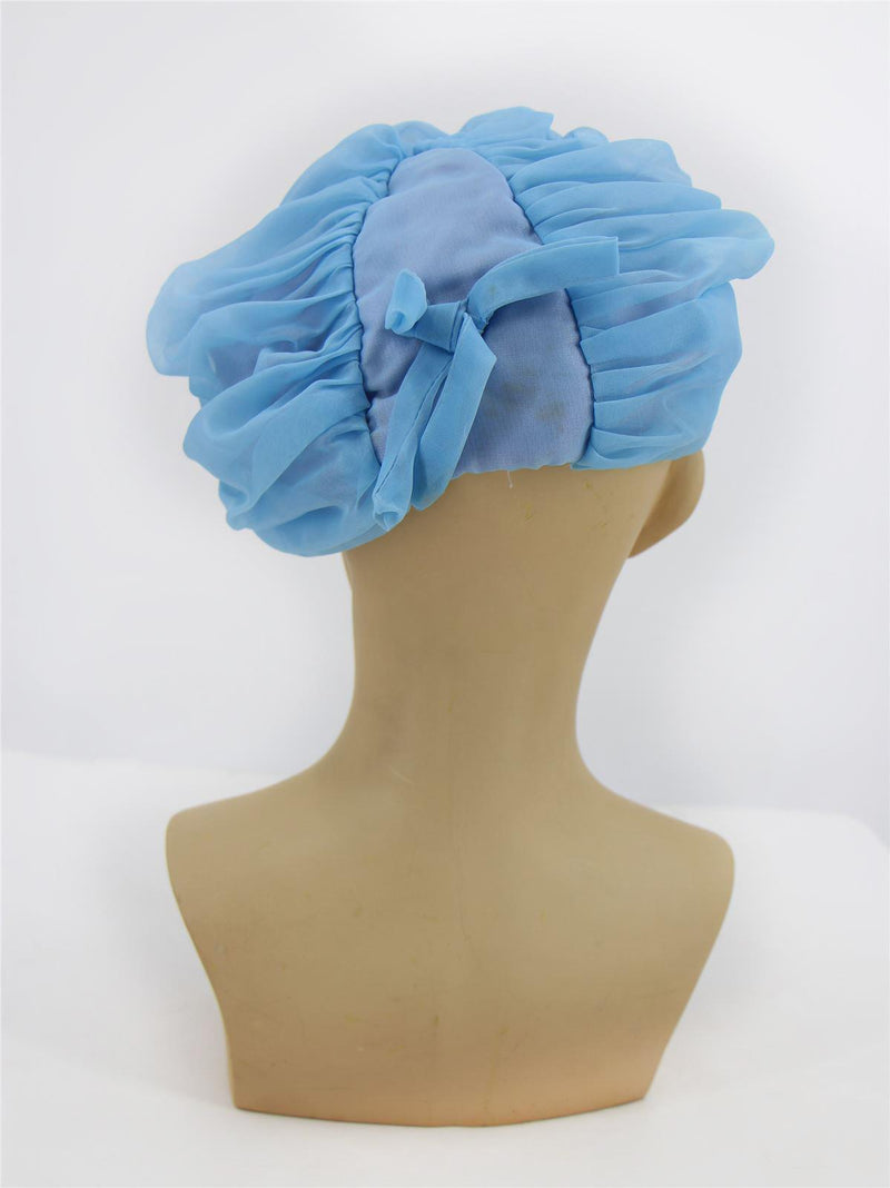 Vintage 1960s Soft Gathered Blue Cap