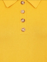 Vintage Style Mustard Yellow Knitted Polo Top