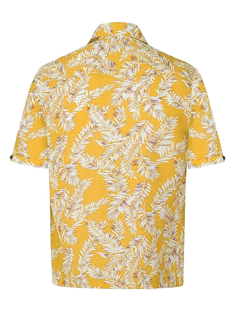 Vintage Style Ochre Leaf Hawaiian Shirt