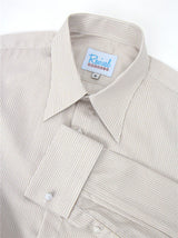 Sand Track Stripe 1940s Vintage Look Spearpoint Collar Shirt