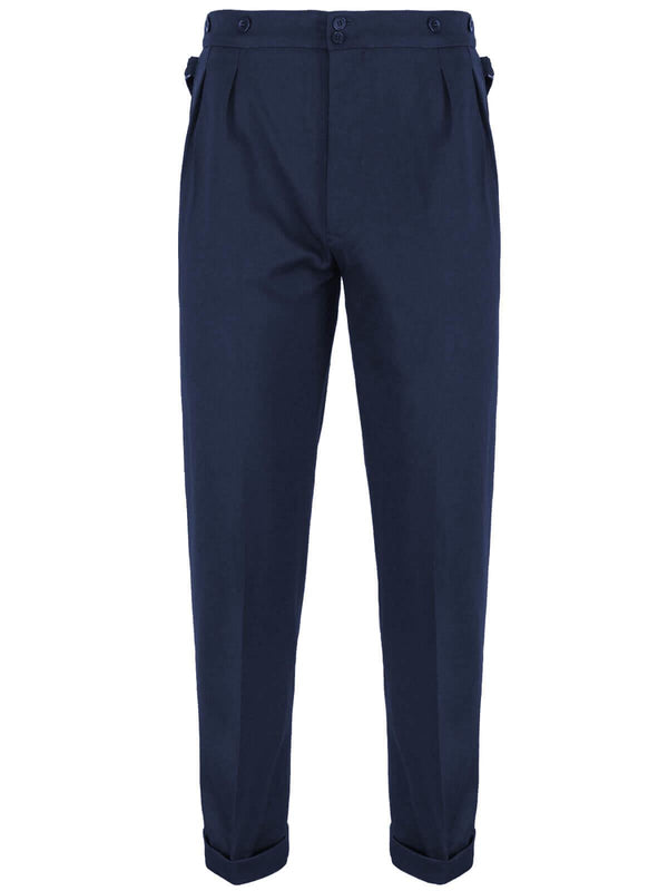 Midcentury Vintage Edwin High Waist Trousers in Navy Blue