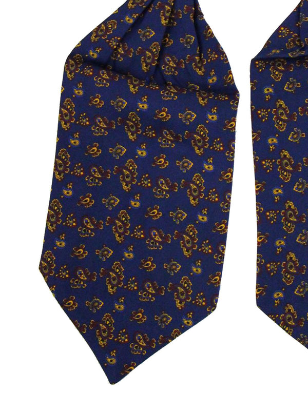 Navy Pure Silk Paisley Vintage Style Cravat