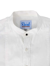 White Collarless Grandad Shirt with Detachable Banker Collar