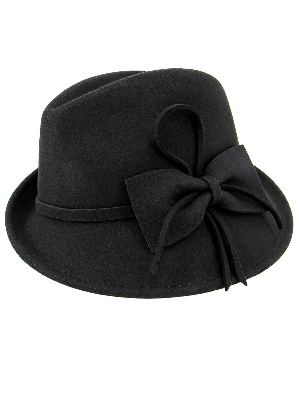 Vintage Style Black Wool Felt 1940s Trilby Hat – RevivalVintage