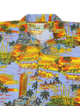 Vintage Orange Blue Tropical Hawaiian Shirt