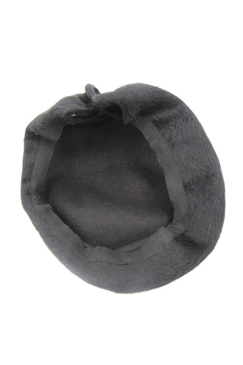 Vintage 1950s Black Fur Felt Hat