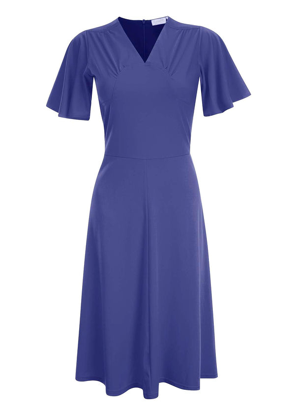 1940s Vintage Palais Swing Dress in Mazarine Blue
