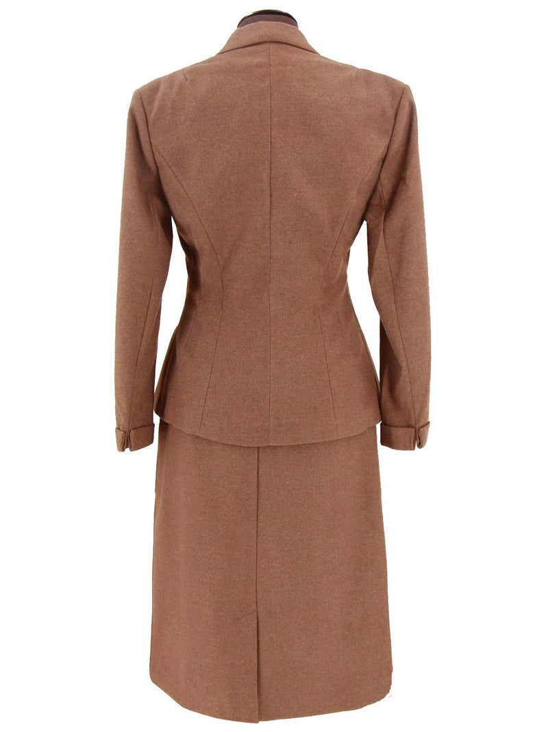 1940s Vintage Majestic Skirt Suit in Quail Brown