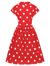 Vintage 50s Style Red Polka Dot Shirtwaister Dress