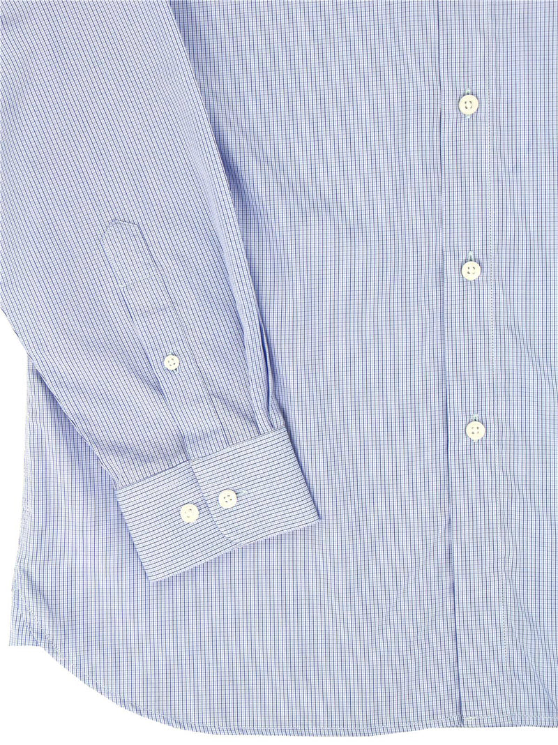 Blue Fine Check Vintage Forties Spearpoint Collar Shirt