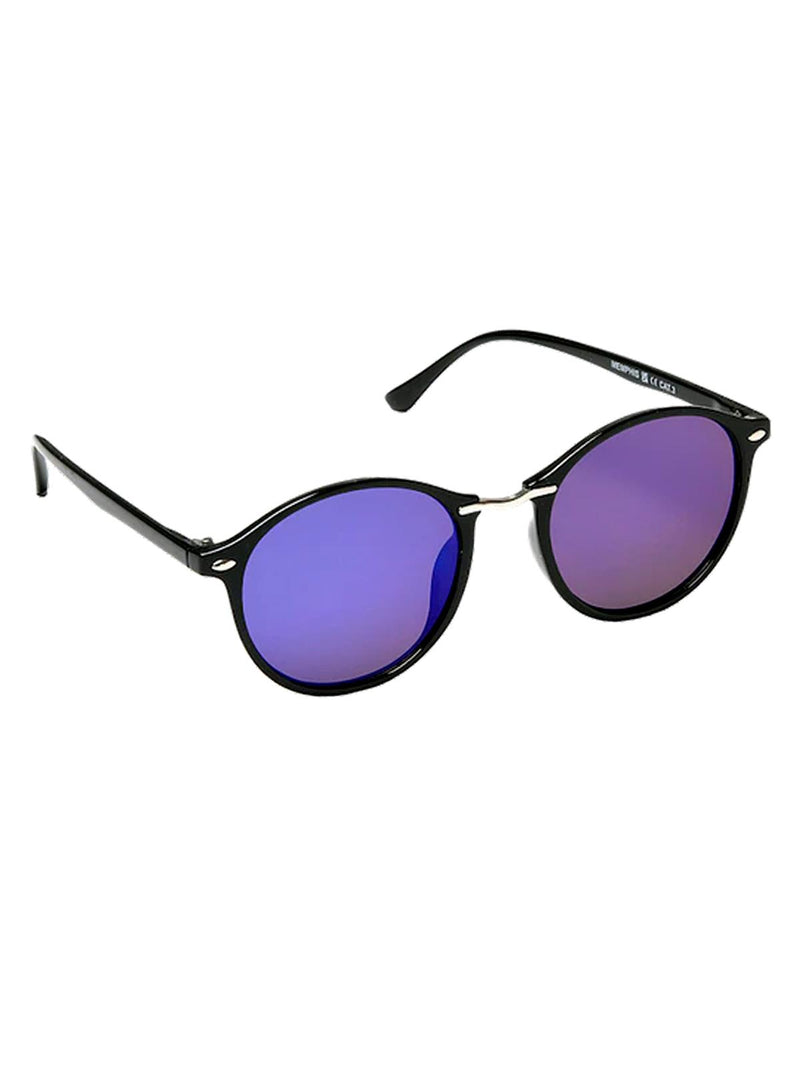 Black Mirrored Vintage Style Sunglasses