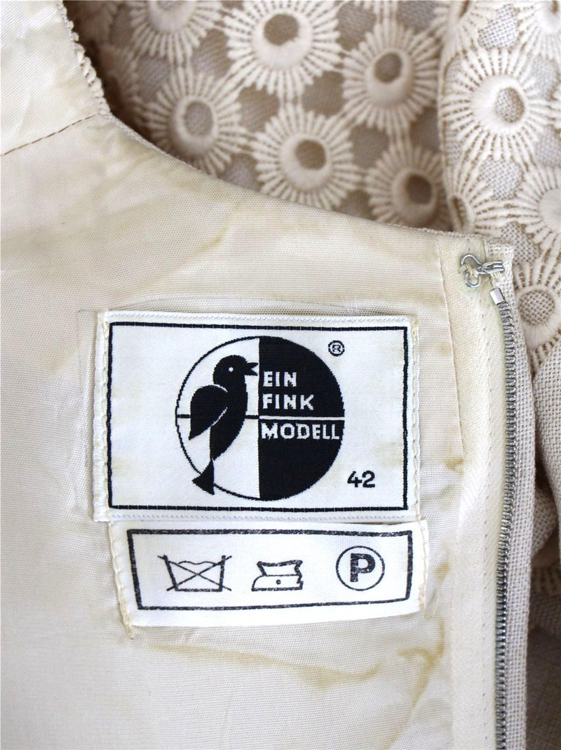 Vintage Fink Modell Cream Linen Dress