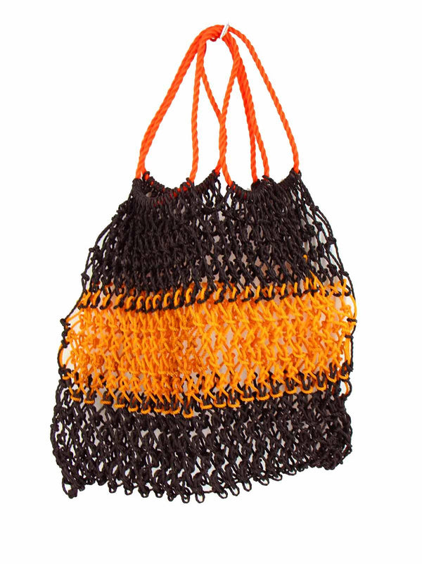 1960s Black & Orange Vintage String Bag
