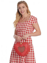 Vintage 50s Style Red Gingham Sweetheart Dress