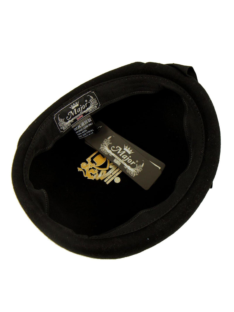 Black 40s Look Half Hat With Large Bow