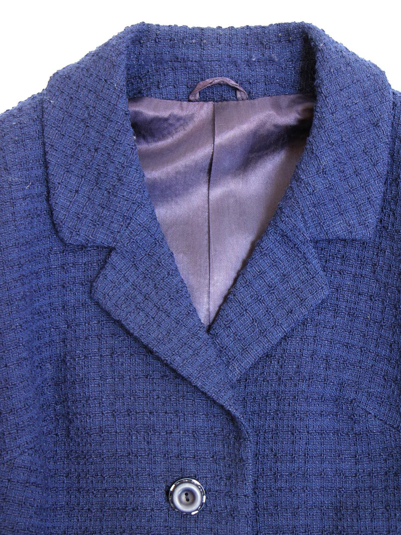 Textured Blue Vintage 1960s Short Jacket