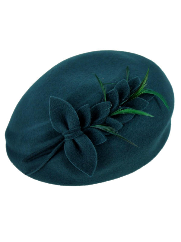 Teal Green Vintage Style Felt Hat