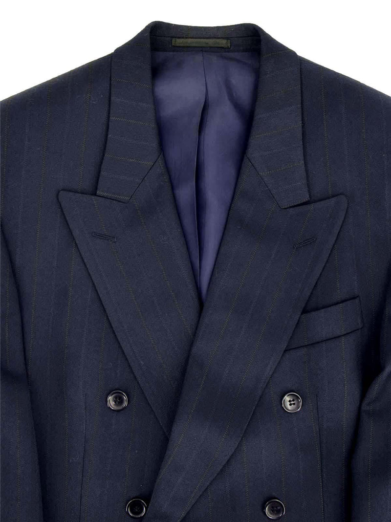 Pinstriped Navy Blue 1940s Look Suit