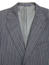 Vintage 1960s Blue Stripe Two Piece Suit