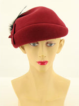 Vintage Style Red 1940s Look Half Hat