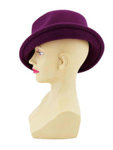 Plum 1940s Style Wool Felt Trilby Hat