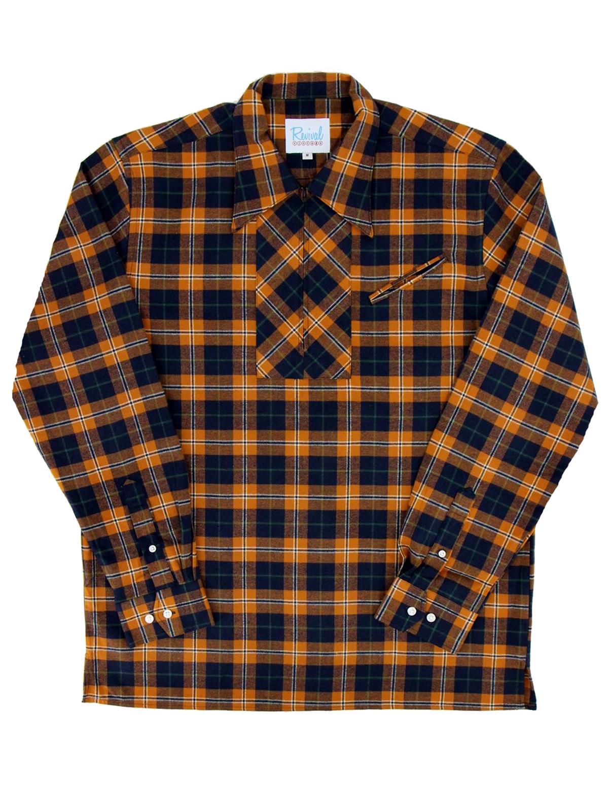 Woodsman Beech Tartan Orange Vintage Style Leisure Shirt – RevivalVintage