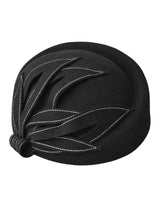 Vintage 40s Style Black Petal Trimmed Hat
