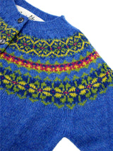 1940s Style Pure Wool Fairisle Cardigan in Obrina Blue