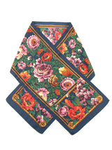 Floral Vintage Scarf With Rope Border