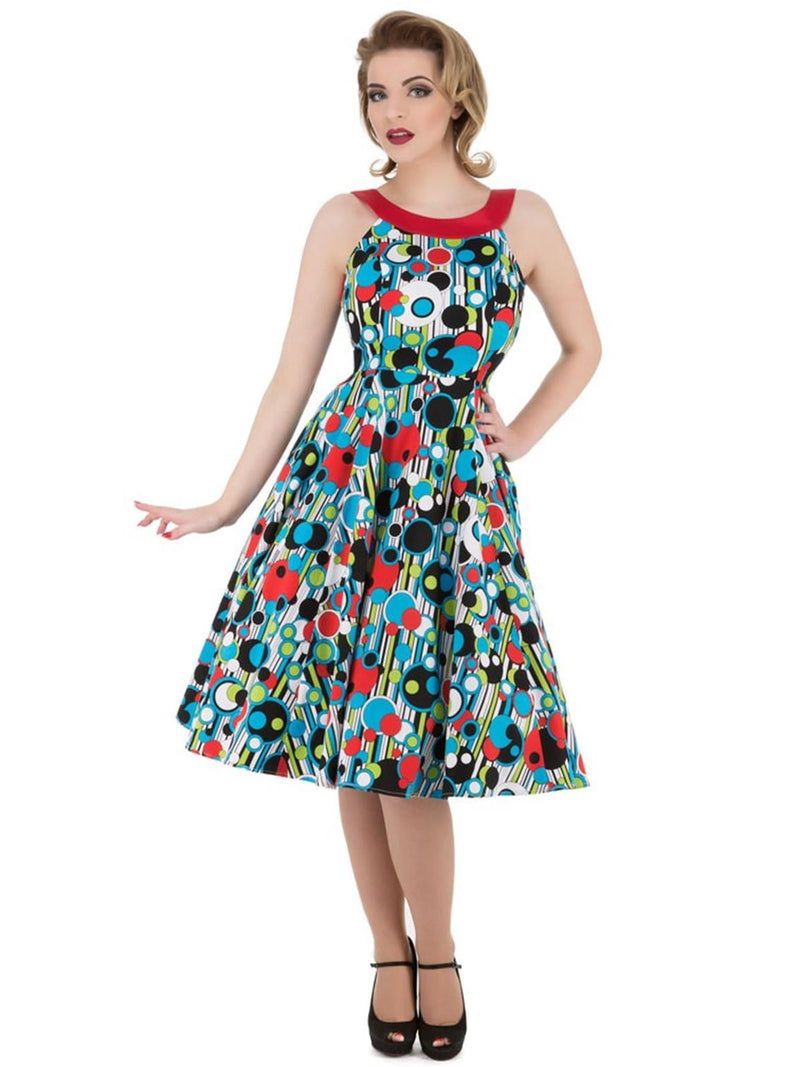 Retro Dot Pattern 1960s Mod Vintage Style Dress
