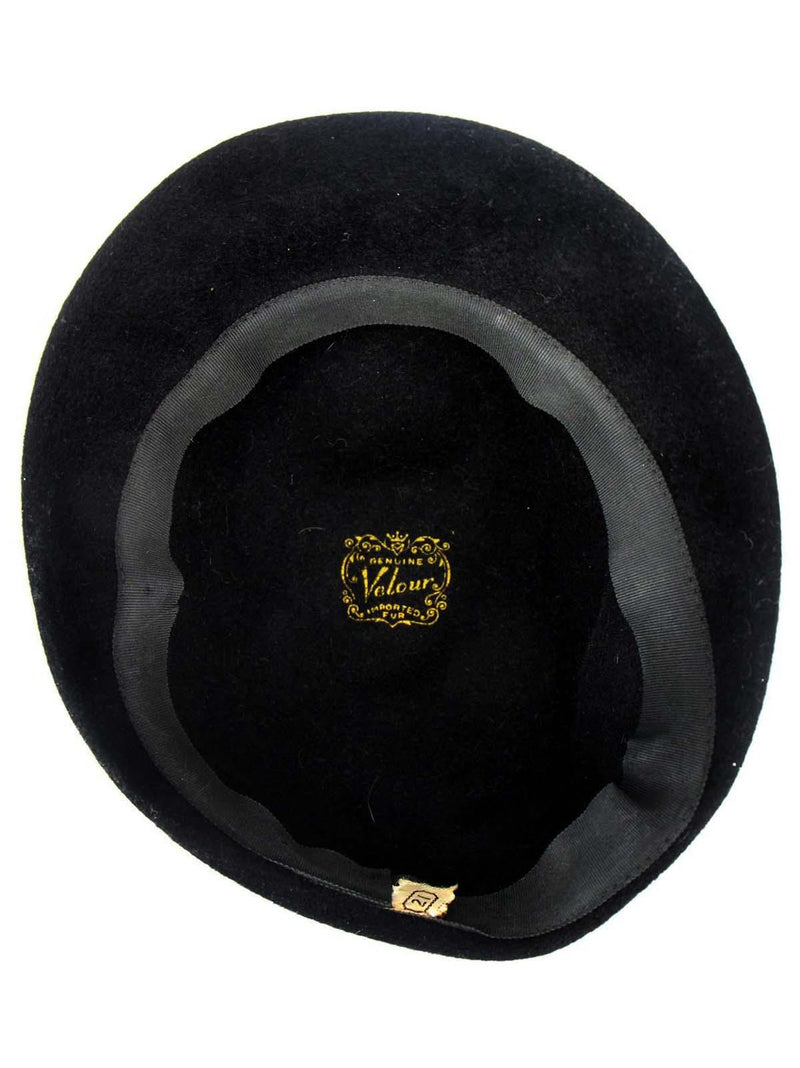 1950s True Vintage Black Velour Cap