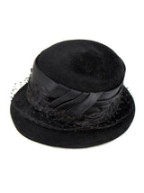 Black 1960s Vintage Short Brim Hat