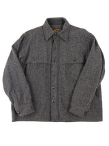 Eddie Bauer Grey Herringbone Wool Shirt Jacket