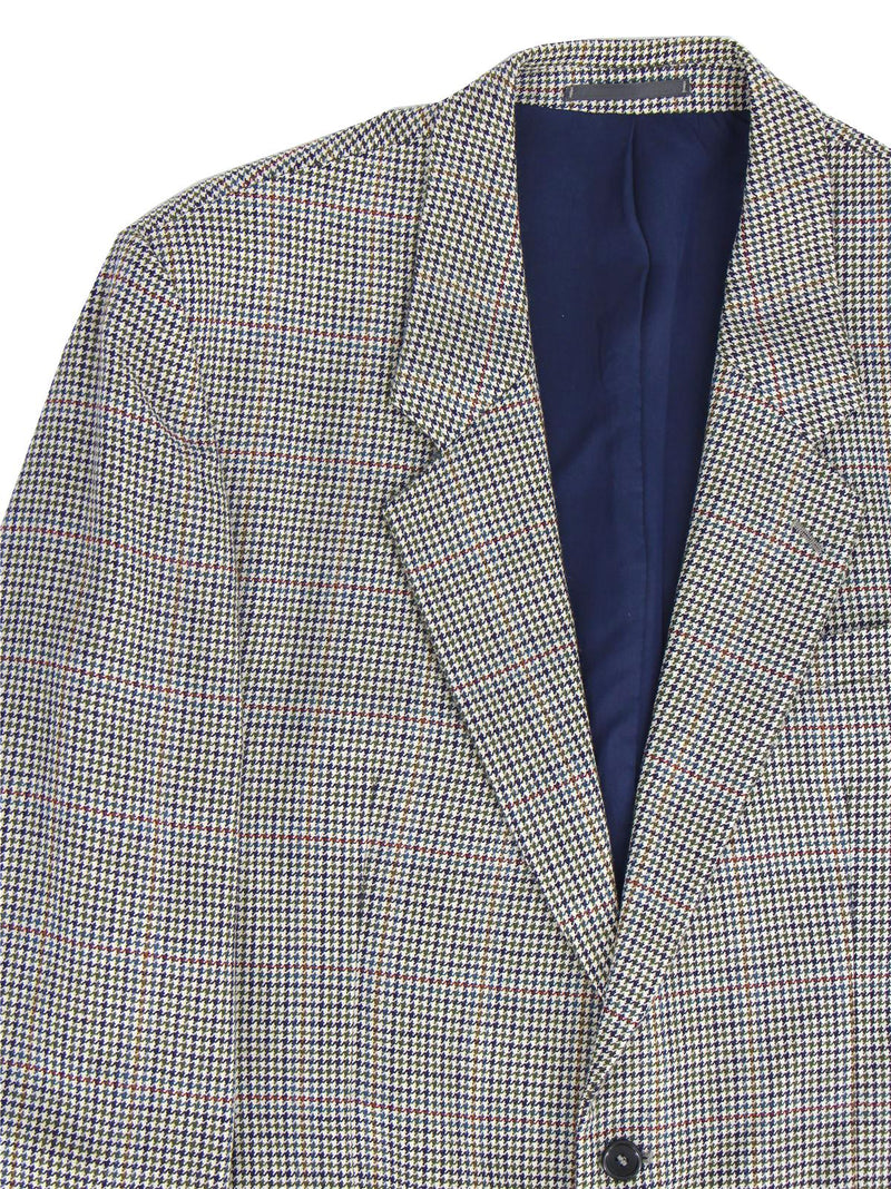 Colourful Houndstooth Pure Wool Vintage Blazer