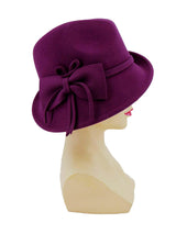 Plum 1940s Style Wool Felt Trilby Hat