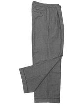 1940s Vintage Granville Herringbone Wool Bag Trousers in Grey